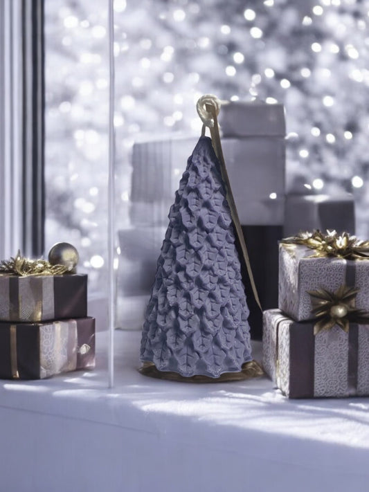 Festive Christmas Tree Soy Wax Candle with Lavender Fragrance